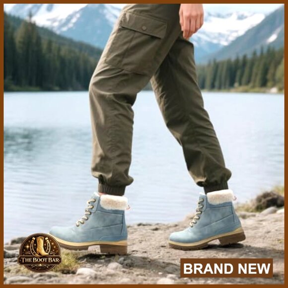 Women's Hiking Boots Water Resistant Non Slip Fur Lined Ankle Boots - Picture 2 of 7